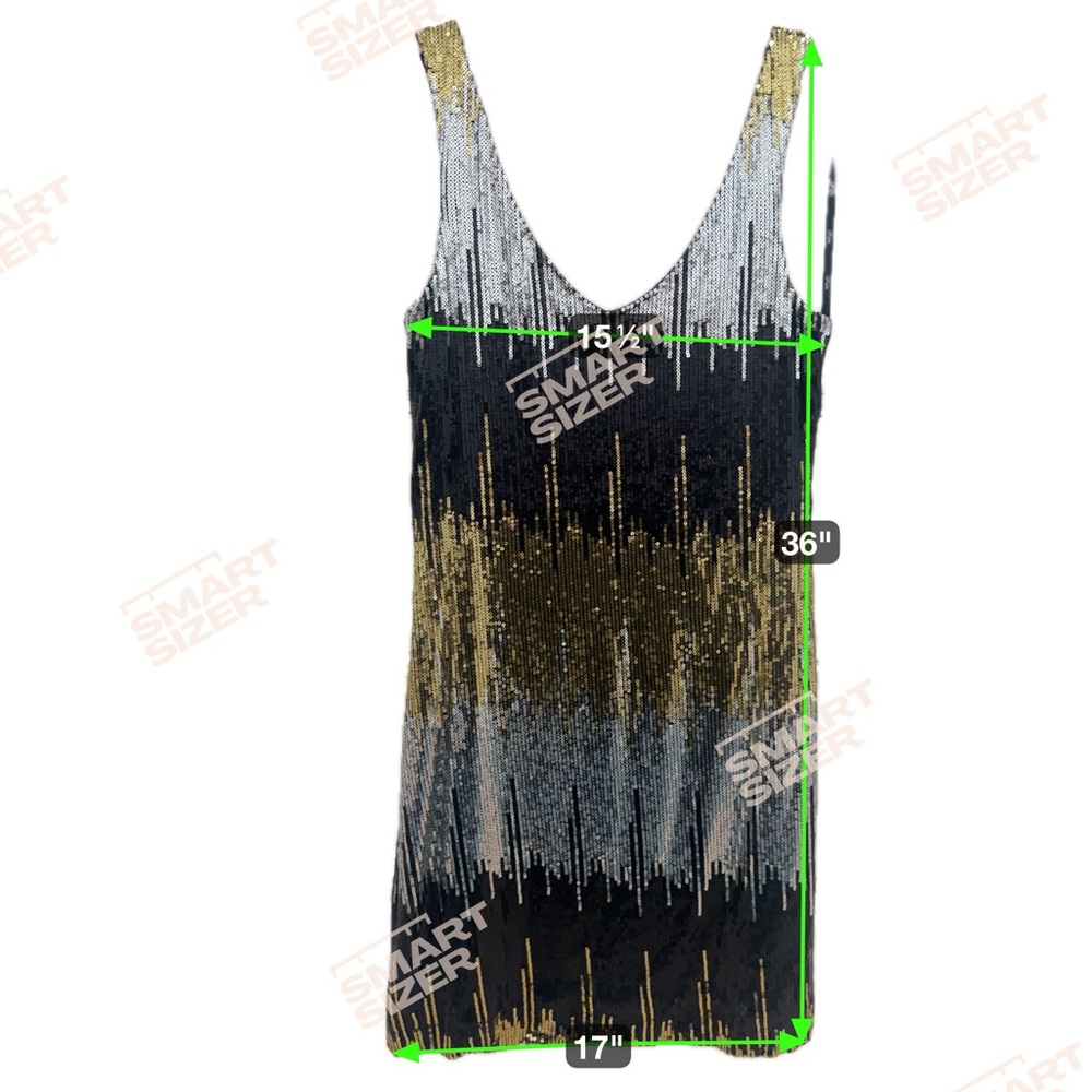 Glamorous Large Ombré Black and Gold Sequin Mini Dress Size Large - Picture 6 of 6